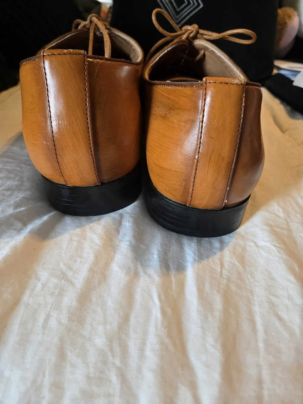 Jousen Milan Men's Cognac Brown Oxford Dress Shoes Size 14 EUC